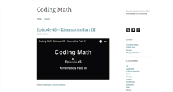 Desktop Screenshot of codingmath.com